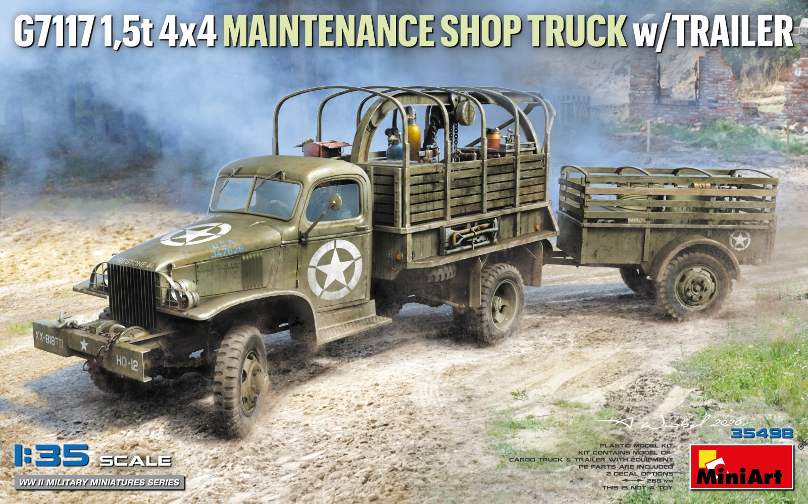 予約する　　1/35 G7117 1.5t 4×4 整備用トラック w/トレーラー
